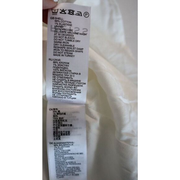 Reiss Women's Sz 6 White/Ivory CIA Cheesecloth Long Sleeve Mini Dress - Picture 6 of 9